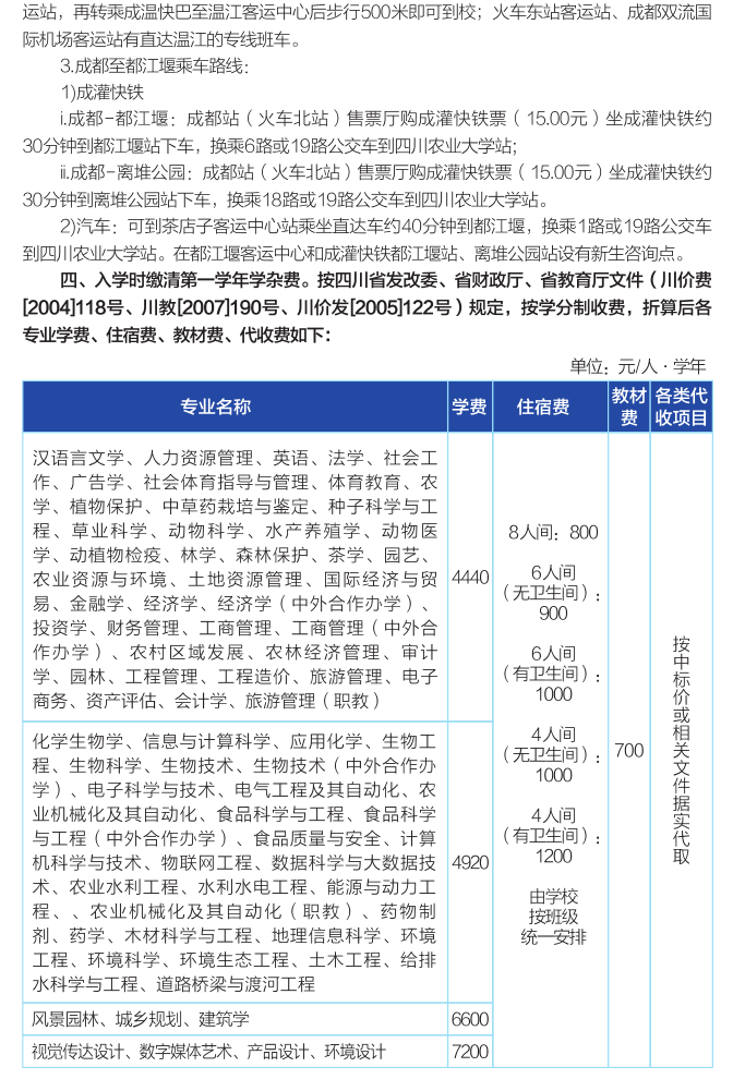 四川农业大学2021级新生入学须知